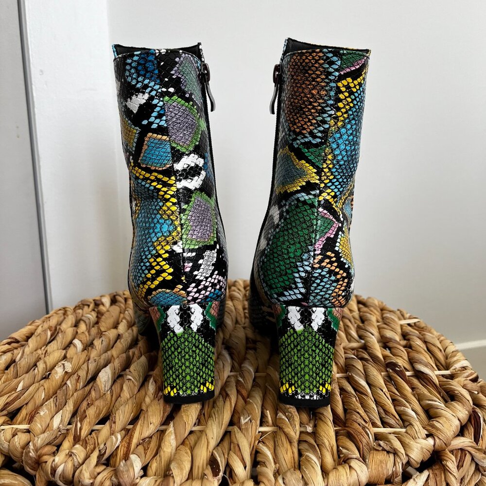 Colorful Snakeskin Boots, Size 7 - Picture 3 of 6